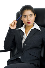 Image showing business woman thinking