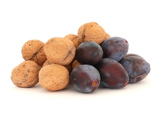 Image showing Walnuts and plums