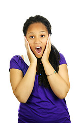 Image showing Teenage girl surprised