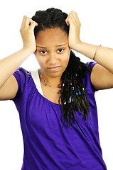 Image showing Teenage girl frustrated