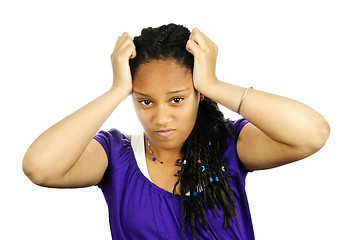Image showing Teenage girl frustrated
