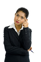 Image showing business woman thinking