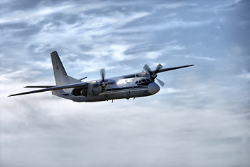 Image showing Military airplane in sky