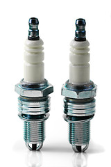 Image showing Two spark plugs for car's engine