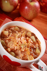 Image showing Red cabbage soup (sauerkraut)