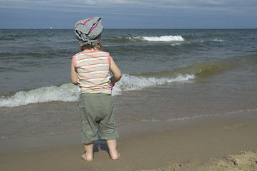 Image showing sweet girl on the beach