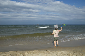 Image showing sweet girl on the beach