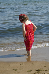 Image showing sweet girl on the beach