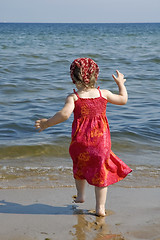 Image showing sweet girl on the beach