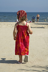 Image showing sweet girl on the beach