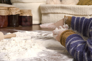 Image showing baking first christmas cookies