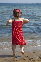 Image showing sweet girl on the beach