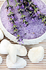 Image showing lavender bath salt