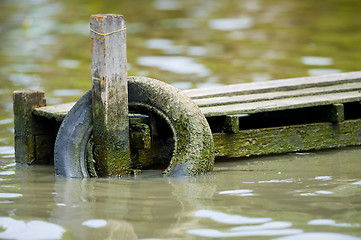 Image showing tire on a peer