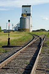 Image showing Grain Elevator Near Tracks