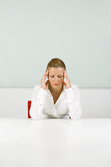 Image showing Young businesswoman in stress