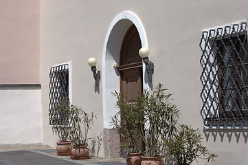 Image showing Old wooden entrance door