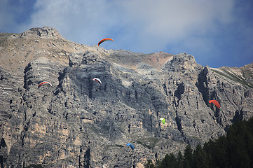 Image showing Paragliding in the Alps