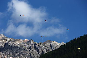 Image showing Paragliding in the Alps