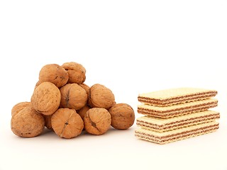 Image showing Biscuits and walnuts