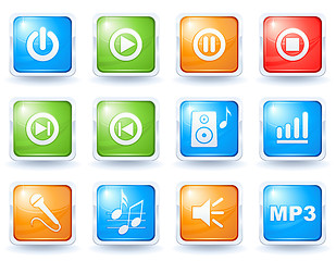 Image showing Music buttons collection