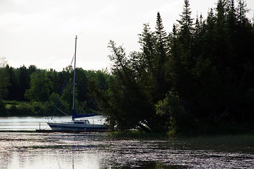 Image showing Quiet River and Boat