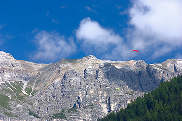 Image showing Paragliding in the Alps