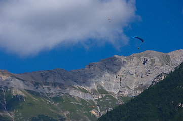 Image showing Paragliding in the Alps