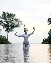 Image showing PHUKET - AUGUST 19: Traditional Thai dancers perform a ceremony 