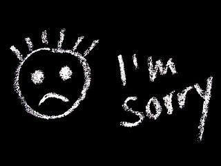 Image showing sorry