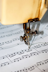 Image showing Composing music mechanically with a sewing machine