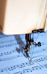 Image showing Composing music mechanically with a sewing machine