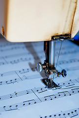 Image showing Composing music mechanically with a sewing machine