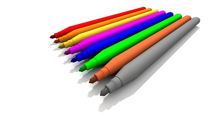 Image showing Colored Felt-Tips