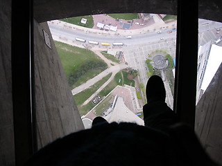 Image showing Glass floor view of CN Tower