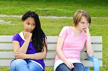 Image showing Bored teenage girls