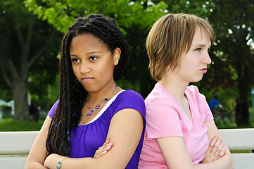 Image showing Angry teenage girls