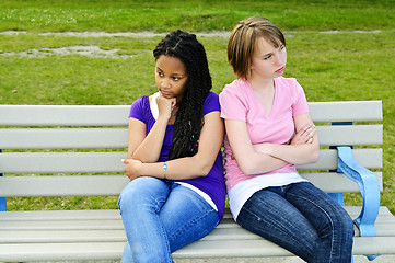 Image showing Bored teenage girls