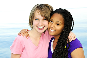 Image showing Happy teenage girlfriends