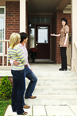 Image showing Happy couple with real estate agent