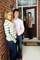 Image showing Happy couple with real estate agent