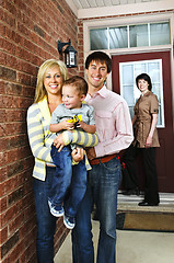 Image showing Happy family with real estate agent