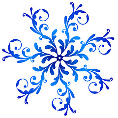 Image showing Blue vintage snowflake