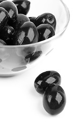 Image showing bowl of black olives