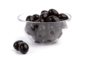 Image showing bowl of black olives