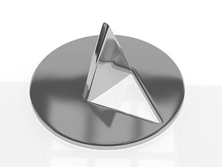Image showing metallic thumbtack (drawing pin) on white background