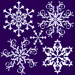 Image showing Collection vintage snowflake 