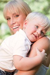 Image showing Happy caucasian mother and son