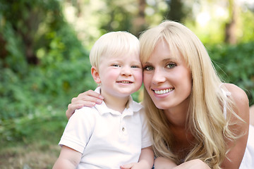 Image showing Happy caucasian mother and son