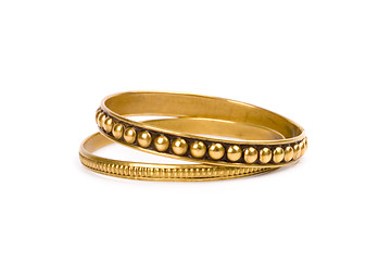 Image showing two golden bracelets